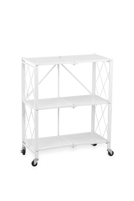 Confortime Estantería Plegable con 3 Niveles, Blanco, 71 cm Ancho x 34 cm Profundo x 86 cm Alto