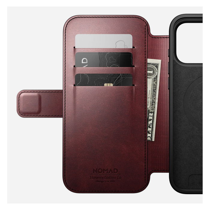 Nomad Modern Leather Folio iPhone 17 Pro Max Color Borgoña Nomad Modern Leather Folio iPhone 17 Pro Max Color Borgoña