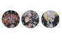DKD Home Decor Set de 3 Relojes de Pared Chica Flores MDF Multicolor/Negro