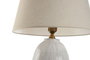 DKD Home Decor Lámpara de Sobremesa de Porcelana y Algodón Blanca