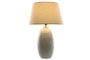 DKD Home Decor Lámpara de Sobremesa de Porcelana y Algodón Blanca