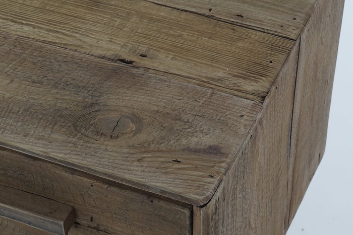 DKD Home Decor Mueble TV Natural Madera Reciclada Pino 130x48x40 cm