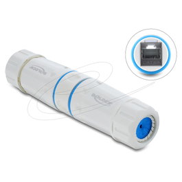 DeLOCK 90661 Conector RJ45 Hembra a RJ45 Hembra Cat.6A con Rosca M23.5 x 1,5 mm IP68 Blanco