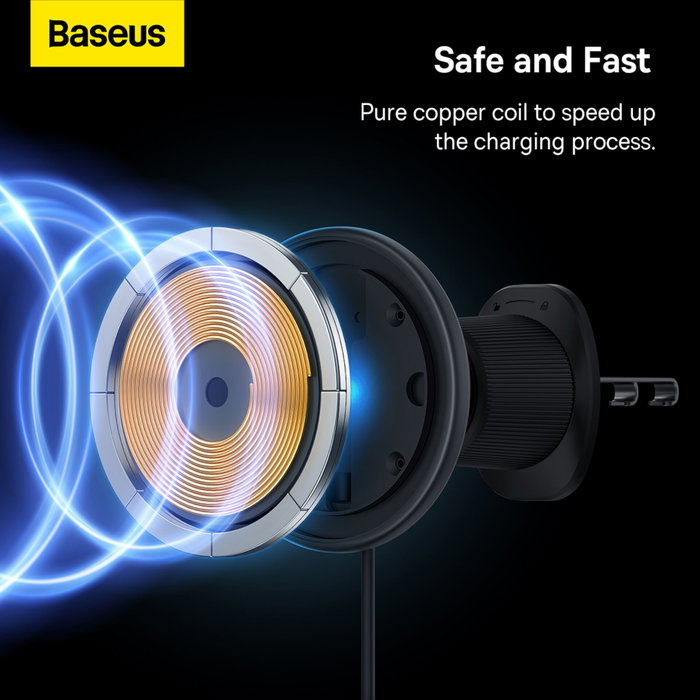 Baseus CW01 Cargador Inalámbrico Magnético para Coche de 15 W Negro