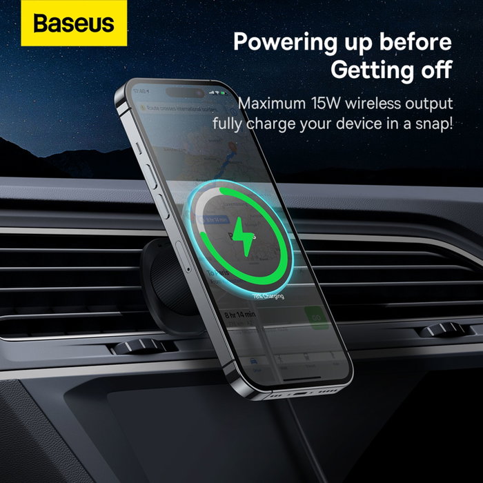 Baseus CW01 Cargador Inalámbrico Magnético para Coche de 15 W Negro