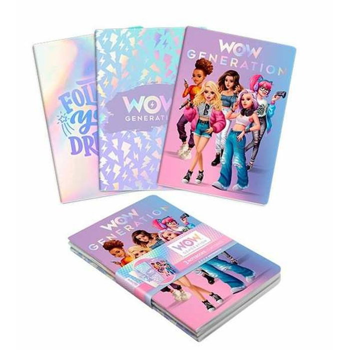 Kids Euroswan Libreta A5 Wow Generation Tapa Blanda Pack de 3 Kids Euroswan Libreta A5 Wow Generation Tapa Blanda Pack de 3