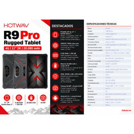 HOTWAV Rugged Tab R9 Pro 6GB RAM 256GB ROM Rojo