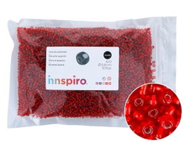 Innspiro Rocalla de Vidrio Redonda Plateado Burdeos 3,8mm 500g