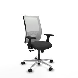 PIQUERAS Y CRESPO Silla de oficina Zulema con mecanismo Sincro, Gris oscuro y Blanco