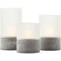 Brilliant BRI4004353428319 Lote 3 Lámparas de Mesa LED 2500K Plástico y Vidrio Gris y Blanco Mate