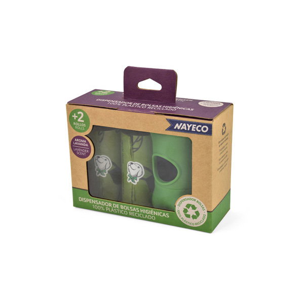 Nayeco Portabolsas Reciclado con 2 Rollos de 15 Bolsas Aroma Lavanda Nayeco Portabolsas Reciclado con 2 Rollos de 15 Bolsas Aroma Lavanda