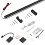 Emuca Kit de barra para armario Luxe, tira LED 4,5x8 Neonlynx V, sensor de movimiento RF Smart y convertidor Smart (24V DC), longitud 900mm, Luz blanca cálida 2.700K, Plástico y Aluminio, Pintado negro texturizado