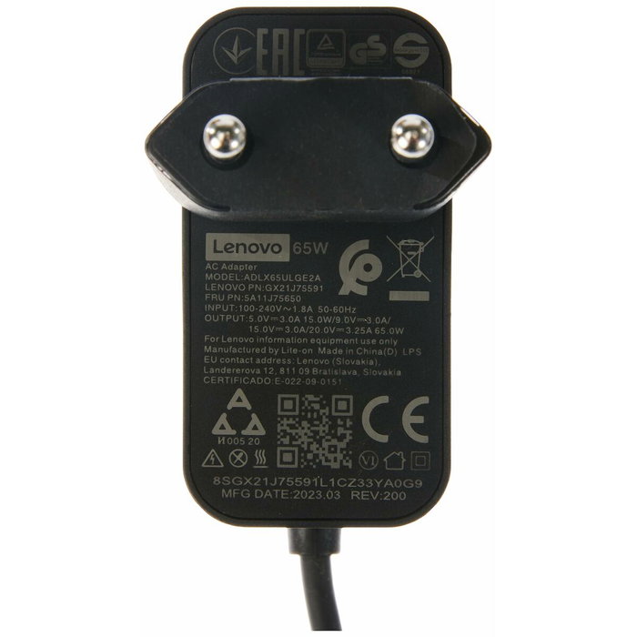Lenovo Cargador USB Type-C AC Adapter 65W