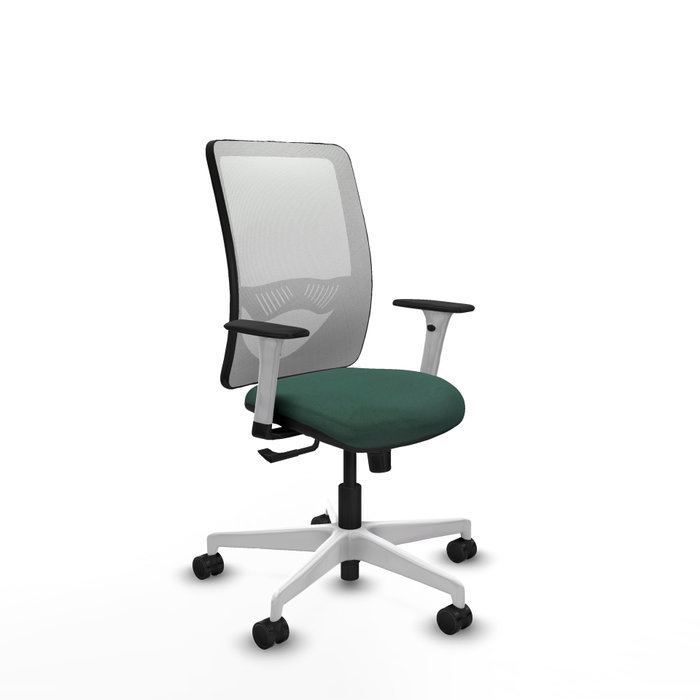 PIQUERAS Y CRESPO Silla de oficina Zulema con mecanismo Sincro, Verde botella y Blanco PIQUERAS Y CRESPO Silla de oficina Zulema con mecanismo Sincro, Verde botella y Blanco