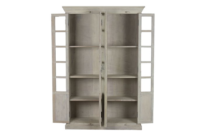 DKD Home Decor Vitrina Item Home Blanco 50 x 210 x 130 cm 4 Puertas 3 Estantes