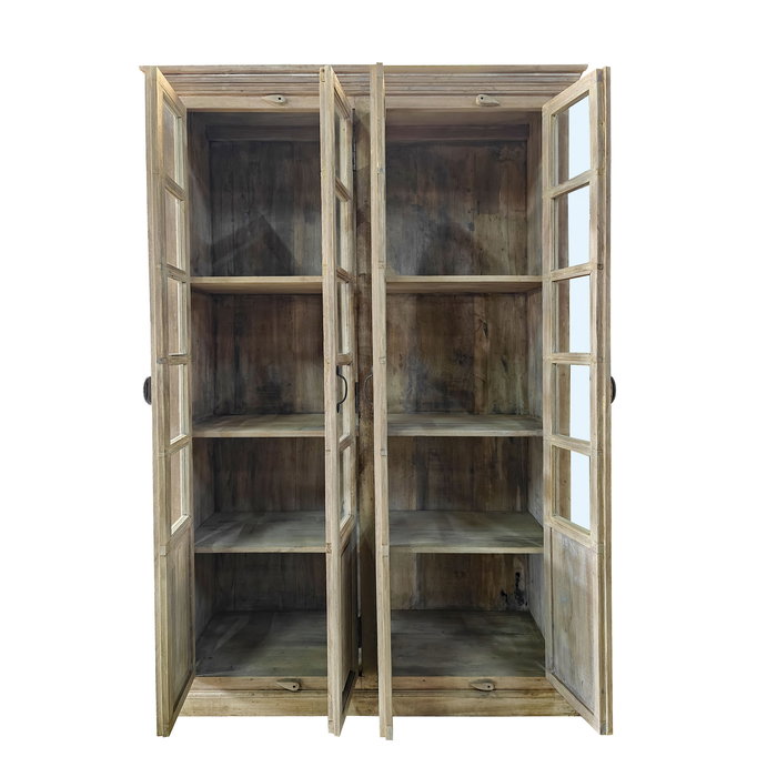 DKD Home Decor Vitrina Item Home Blanco 50 x 210 x 130 cm 4 Puertas 3 Estantes