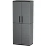 Tood Armario para Escobas TOO8010693128372, 2 Puertas + 3 Estantes, Polipropileno, 68 x 37 x 163 cm, Gris