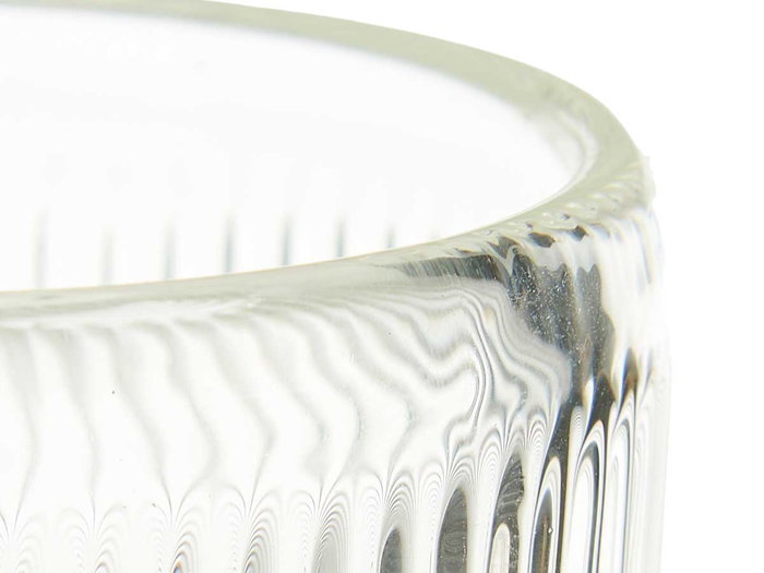 Giftdecor Portavela Circulo Raya Pequeño Transparente Cristal 7.5x7.5x7.8 cm (Set de 12)