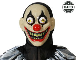 Máscara Payaso Asesino Rígida Con Ojos Saltones Y Dientes Amarillos Para Halloween