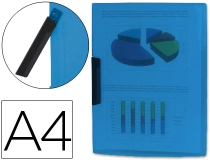 Liderpapel Carpeta Dossier con Pinza Lateral Azul DIN A4 Liderpapel Carpeta Dossier con Pinza Lateral Azul DIN A4
