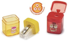 CARIOCA Sacapuntas con depósito colores surtidos Pack de 24 unidades