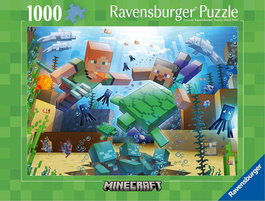 Ravensburger Puzzle 1000 Piezas Minecraft - Recomendado +10 Años - Idioma Español, Inglés, Francés, Alemán, Italiano, Neerlandés, Portugués, Polaco