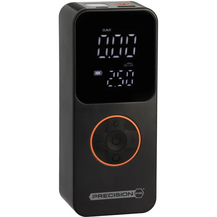 ACERO DE PRECISIÓN Mini compresor inalámbrico recargable 10 bar Inflador para coche y bicicleta USB-C
