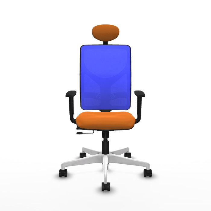 PIQUERAS Y CRESPO Silla de oficina Motilla con mecanismo Sincro/Traslack, Naranja y Azul