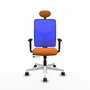 PIQUERAS Y CRESPO Silla de oficina Motilla con mecanismo Sincro/Traslack, Naranja y Azul