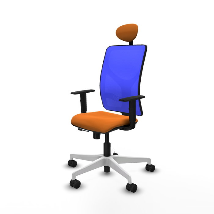 PIQUERAS Y CRESPO Silla de oficina Motilla con mecanismo Sincro/Traslack, Naranja y Azul