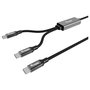 EQUIP Equip Kabel 128895 Y-Cable USB-C 4.0 a Doble USB-C 140W PD Negro, Algodón, Carga Rápida, 1.5 m