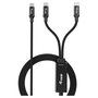 EQUIP Equip Kabel 128895 Y-Cable USB-C 4.0 a Doble USB-C 140W PD Negro, Algodón, Carga Rápida, 1.5 m