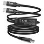 EQUIP Equip Kabel 128895 Y-Cable USB-C 4.0 a Doble USB-C 140W PD Negro, Algodón, Carga Rápida, 1.5 m