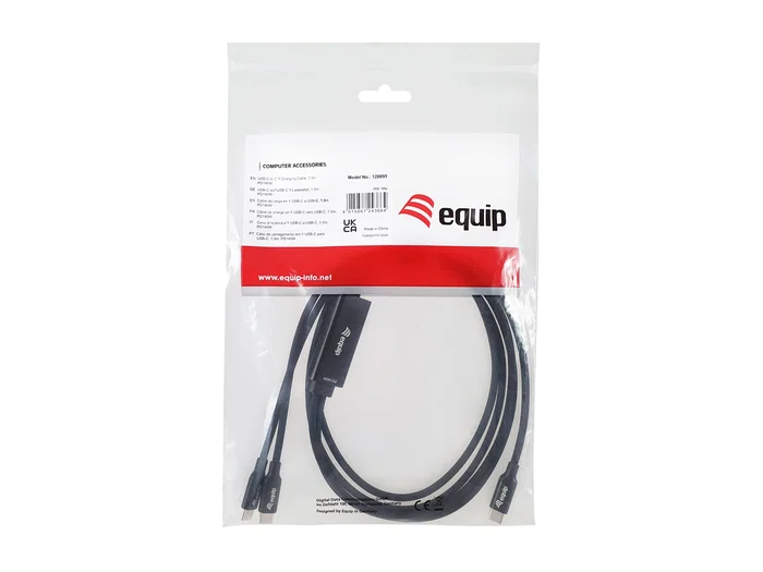 Equip Cable USB-C a 2 USB-C Y PD 140W 1,5m Negro