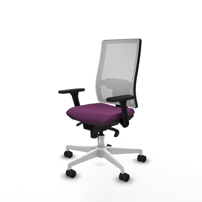 PIQUERAS Y CRESPO Silla de oficina Horna con mecanismo Sincro, Morado y Blanco