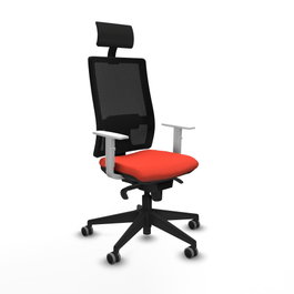 PIQUERAS Y CRESPO Silla de oficina Horna con mecanismo Sincro, Naranja oscuro y Negro