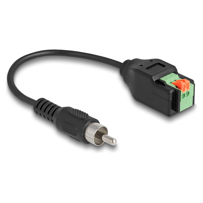 DeLOCK Cable adaptador RCA macho a bloque de terminales con pulsador 15 cm