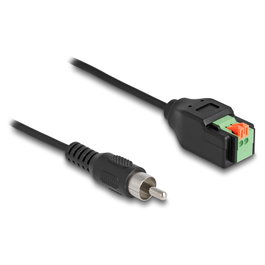 DeLOCK Cable adaptador RCA macho a bloque de terminales con pulsador 15 cm