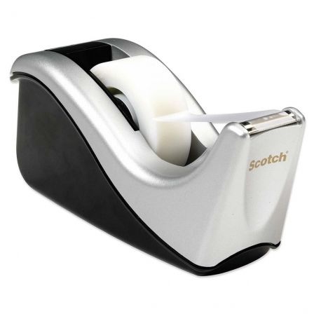 Scotch Dispensador C60 Negro-Plata + Rollo Cinta Scotch Magic 19 mm X 33M Scotch Dispensador C60 Negro-Plata + Rollo Cinta Scotch Magic 19 mm X 33M