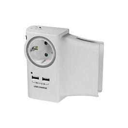 LogiLink Cargador USB-A 10.5 W con 2 Puertos USB-A y Base de Carga, Blanco