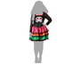 Vestido Disfraz Mujer Halloween Día de los Muertos Negro con Estampado Calavera y Volantes Multicolor Talla XXL