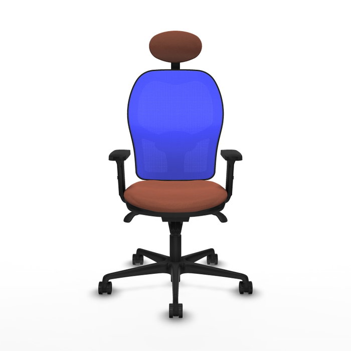 PIQUERAS Y CRESPO Silla de oficina Jorquera con mecanismo Sincro, Tela Marrón y Malla Azul PIQUERAS Y CRESPO Silla de oficina Jorquera con mecanismo Sincro, Tela Marrón y Malla Azul