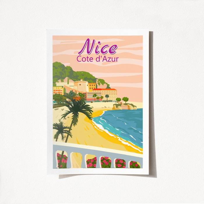 Wallity Nice Cote D'Azur - 1997 Póster A4 21 x 29.7 cm Acabado Satinado Mate Wallity Nice Cote D'Azur - 1997 Póster A4 21 x 29.7 cm Acabado Satinado Mate
