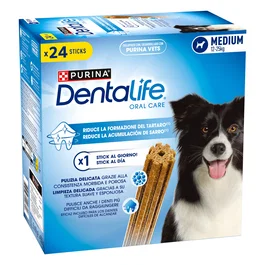 Purina Dentalife Snack Dental para Perros Medianos, 550 gr, 24 Sticks, Reduce el Sarro, Textura Compacta