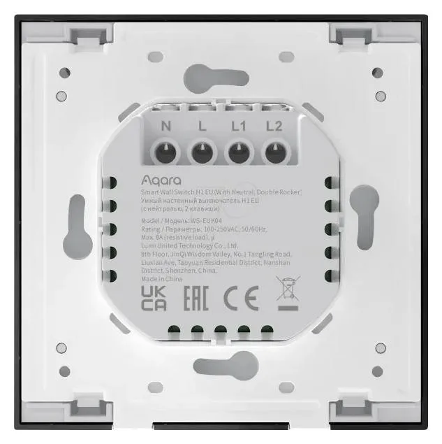 Aqara Smart Wall Switch H1 EU con Neutro, Doble Pulsador - Gris Aqara Smart Wall Switch H1 EU con Neutro, Doble Pulsador - Gris
