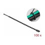 DeLOCK Bridas de bolas reutilizables 100 x 2,4 mm negro 100 piezas