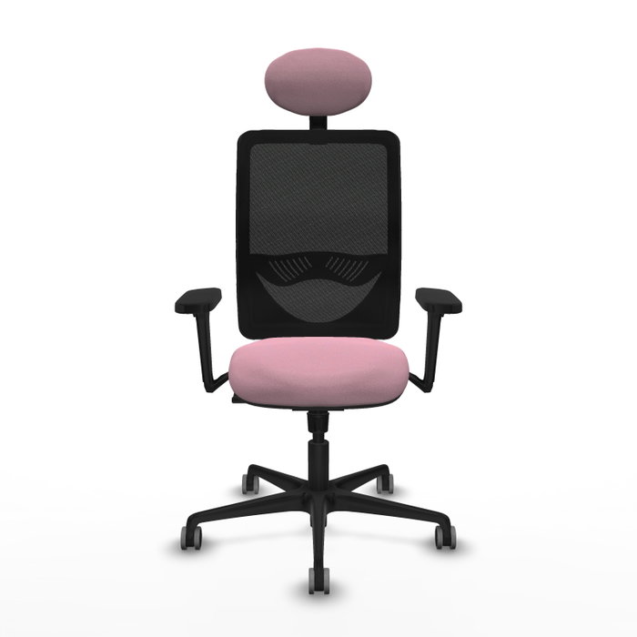 PIQUERAS Y CRESPO Silla de oficina Zulema con mecanismo Sincro, Rosa y Negro
