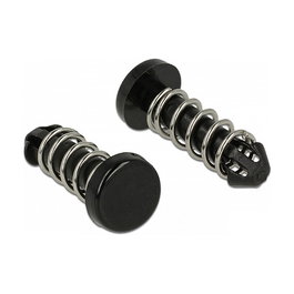 DeLOCK Remache a presión plástico negro 18273 para electrónica, cabeza plana 6.3 mm, set de 10 piezas