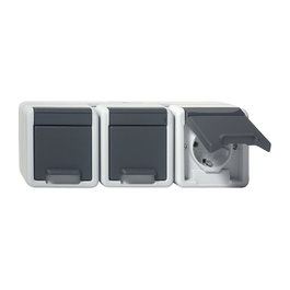 GIRA 4789 30 Toma de corriente Schuko de 3 enchufes, Gris