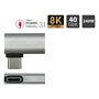 GoodConnections USB 4.0 Gen 3x2 Adapter USB-C Angular ST-BU Alcasa AD400 Hembra 8K 60Hz 40 Gbit/s Plata Aluminio